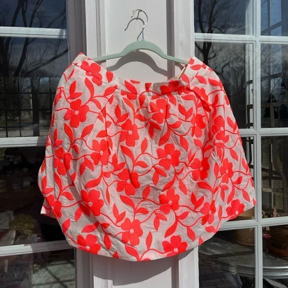 J Crew Collection Neon Embroidered Floral Skirt NWT - Picture 3 of 11